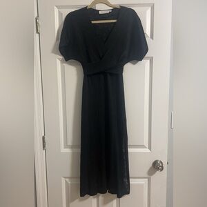 All in Favor black midi dress